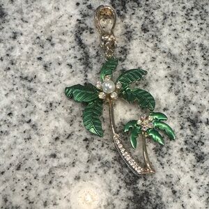 Palm Tree Pendant/keychain or Bag charm with Rhinestones